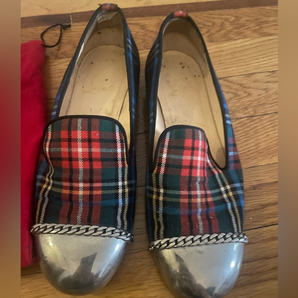Christian Louboutin Tartan Loafers w/ dust bag